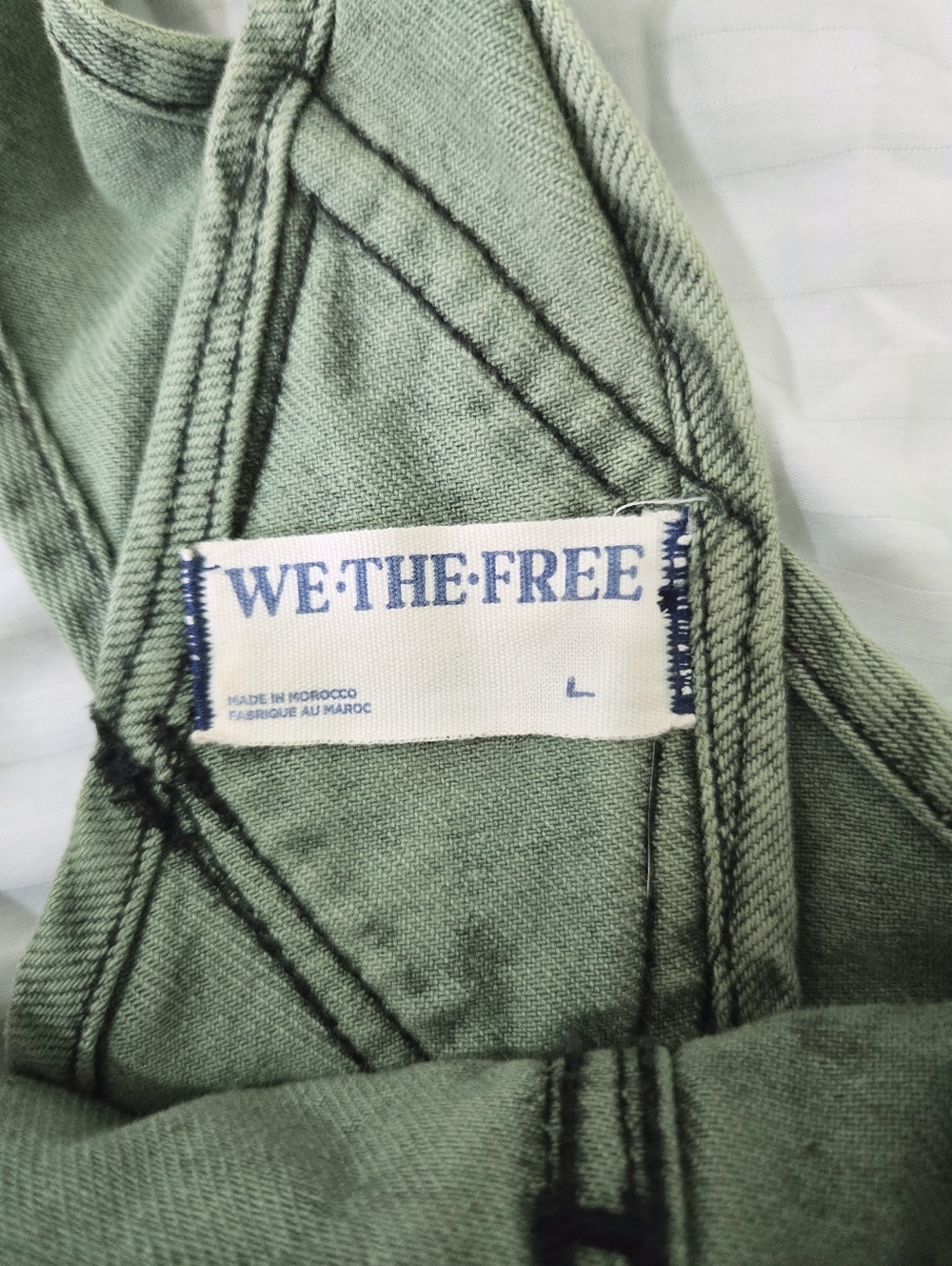 We The Free Ziggy Dungaree Womens Green Denim Shortalls. L. Free People - Picture 4 of 4